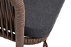 "Марцелло" стул барный плетеный из роупа, каркас из стали коричневый (RAL8016) муар, роуп коричневый круглый, ткань темно-серая